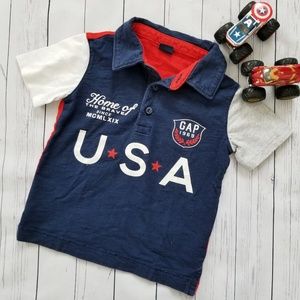 🚗 Gap ( 2Years ) Logo Print Polo Shirt